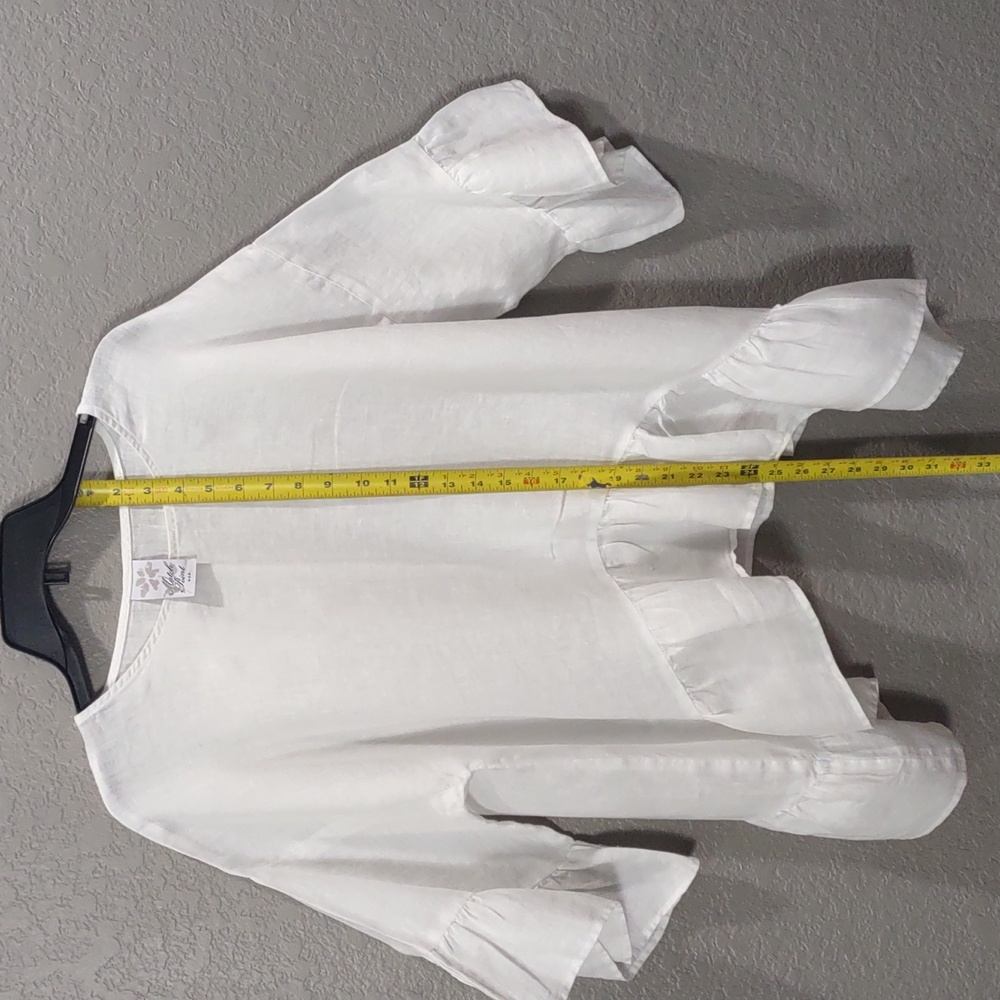 MARTCH POINT BLOUSE,100%LINEN, Size S. - Picture 11 of 17